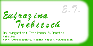 eufrozina trebitsch business card